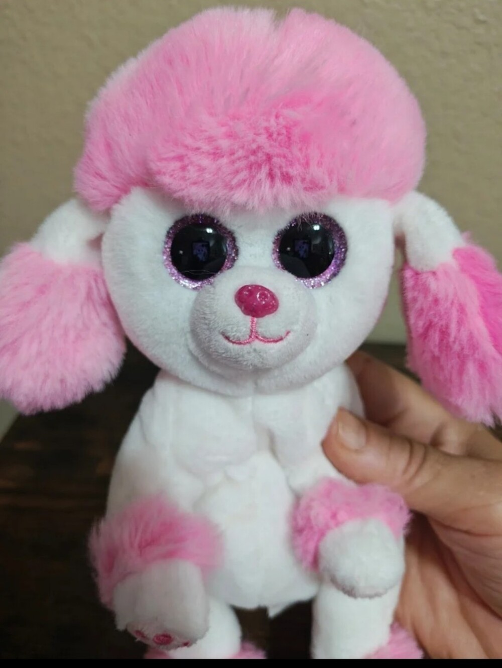 Ty Beanie Bellies Heartly the Pink Poodle Valentine’s Day Edition Soft Plush.